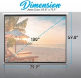 Pyle Easy Pull-Down Projector Screen 100-Inch