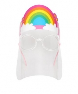 Child Size Protective Face Shield with Glasses, Rainbow